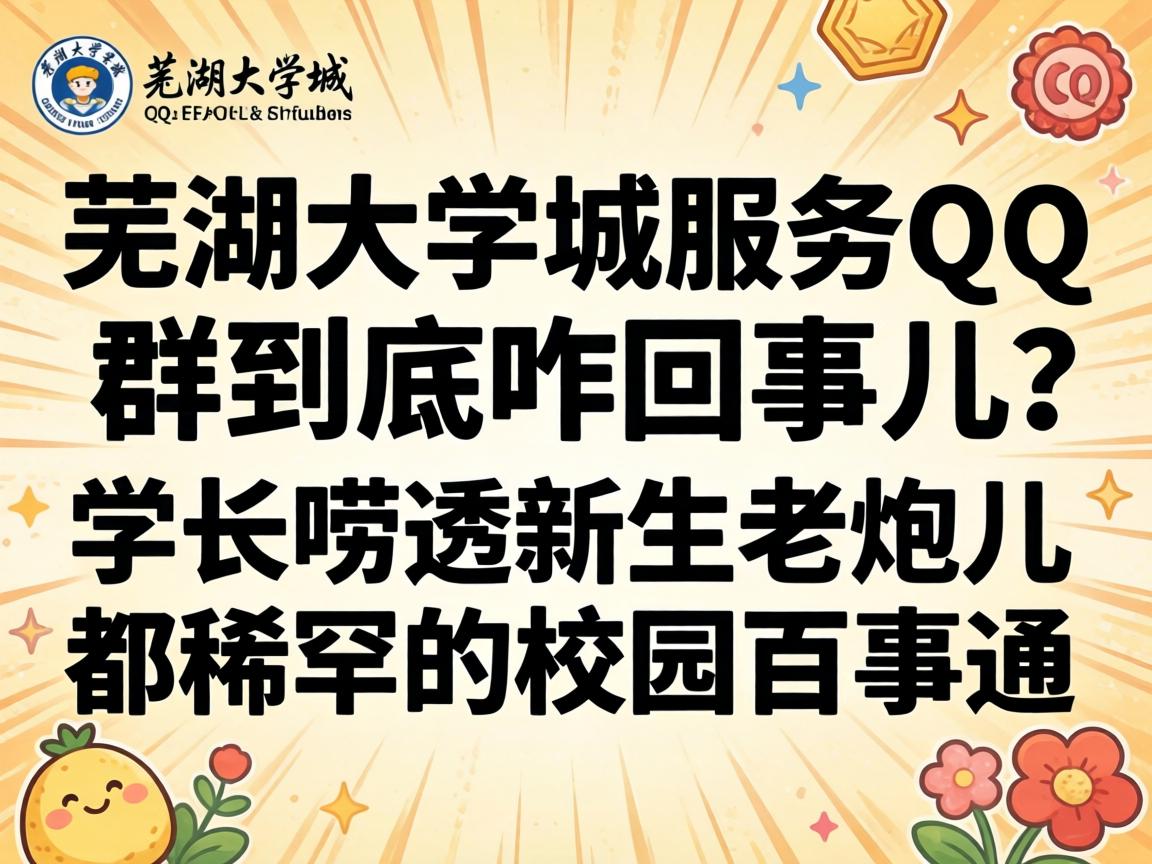 芜湖大学城服务qq群到底咋回事儿？学长唠透新生老炮儿都稀罕的校园百事通