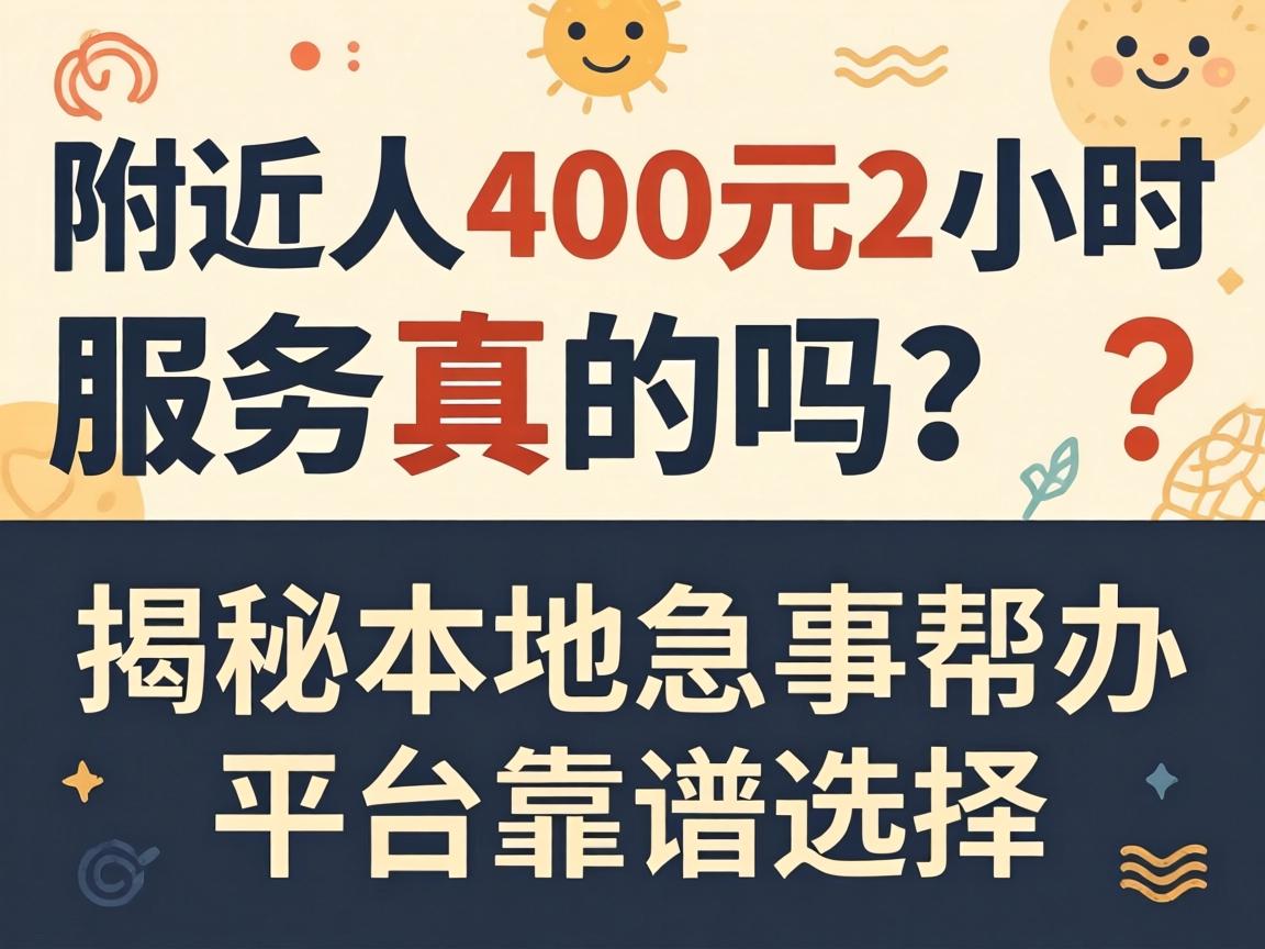 附近人400元2小时服务真的吗？揭秘本地急事帮办平台靠谱选择