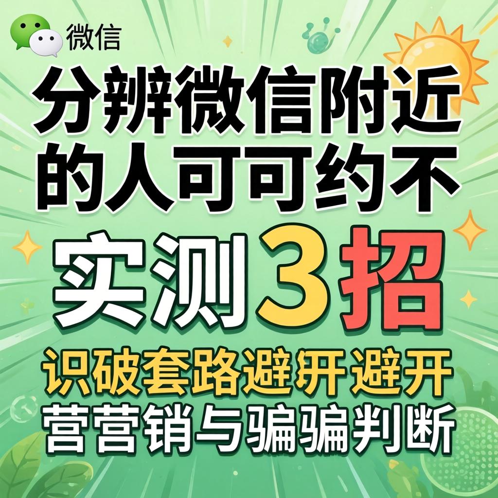 如何分辨微信附近的人可约不实测3招识破套路避开营销与骗局